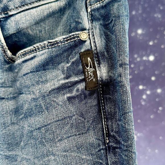 Womens Jeans Size 8 Blue Denim Y2K Distressed Classic Casual - Picture 8 of 8